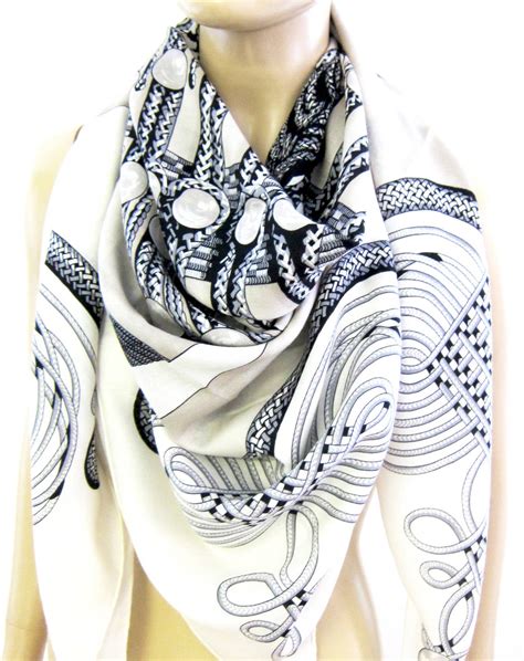 hermes cashmere pashmina|hermes black and white scarf.